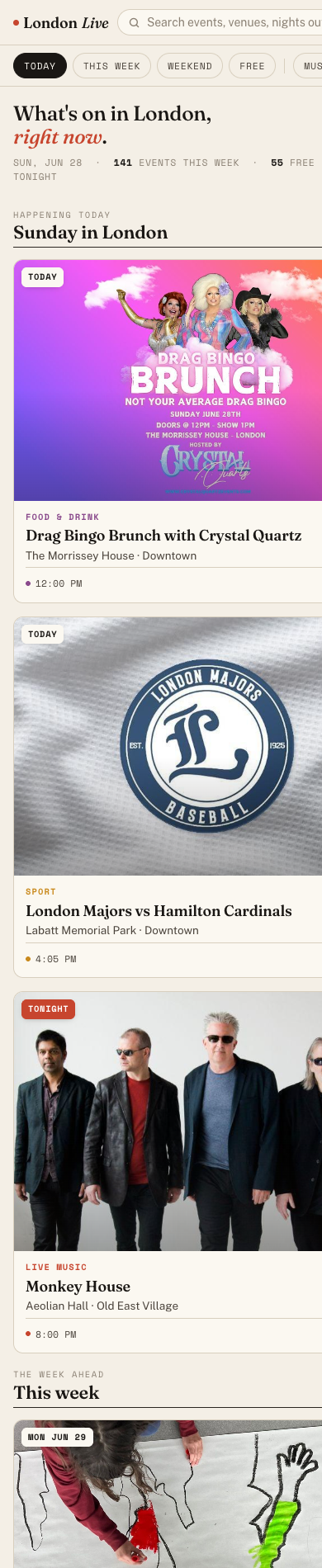 London Live, editorial direction, mobile home